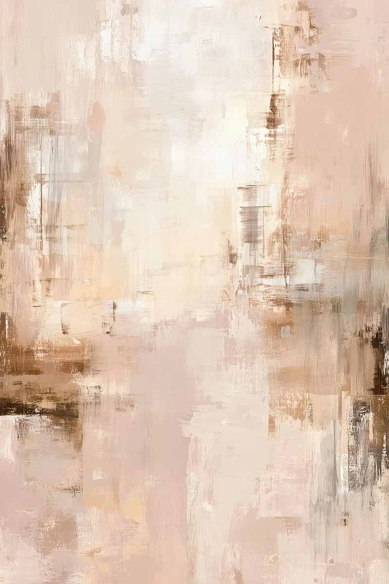 Abstraktes Wandbild in Beige- und Brauntönen mit Spachteltextur, ideal für moderne und minimalistische Einrichtungen.