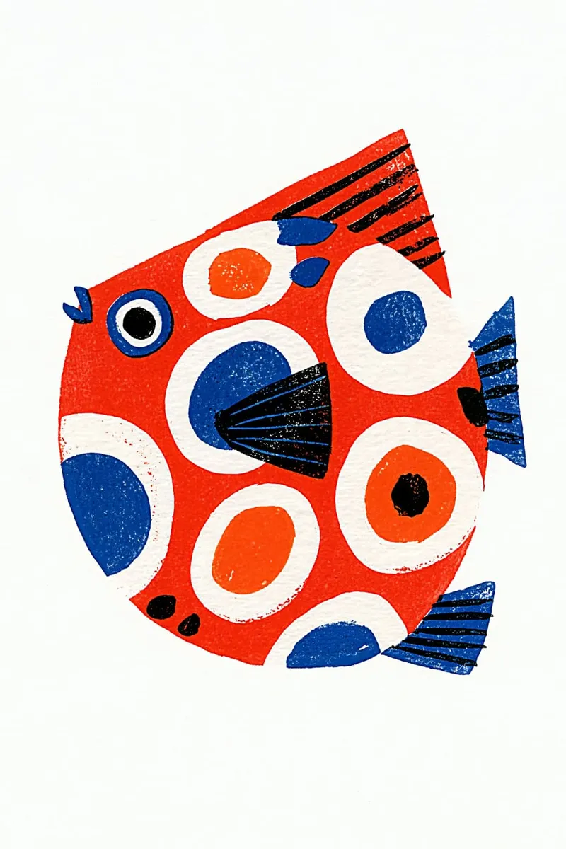 Runder Fisch mit Kreismuster