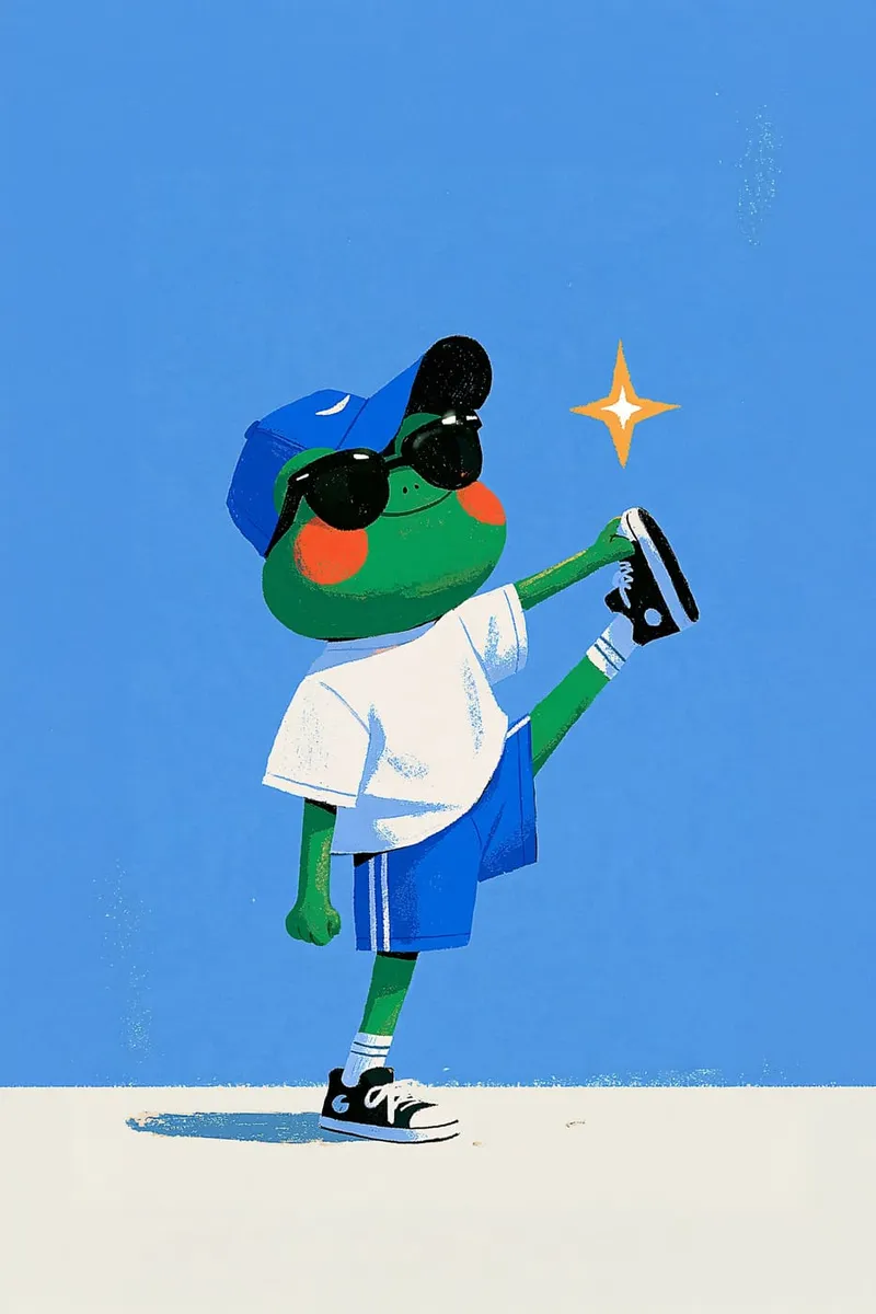 Frosch beim Dehnen