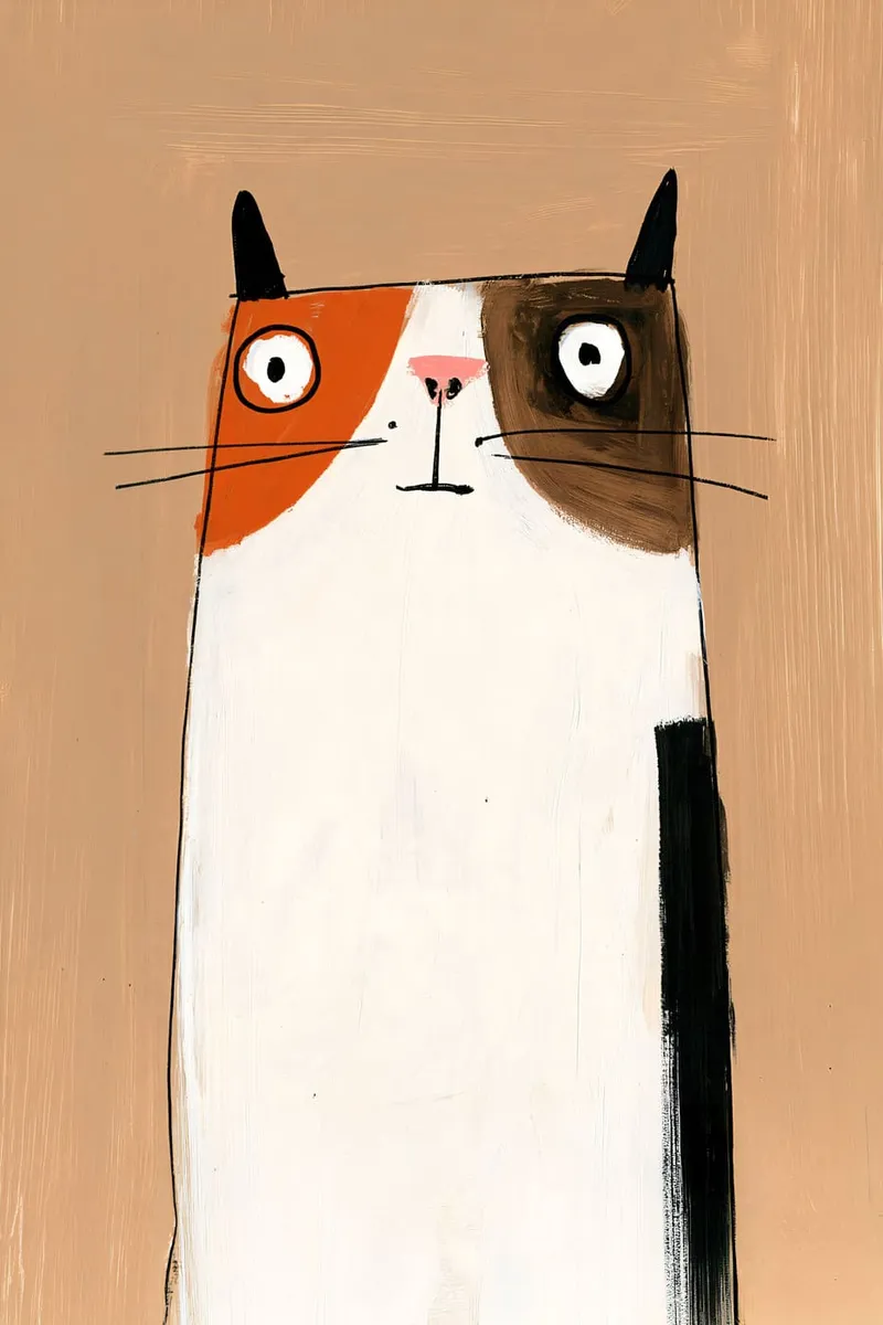 Bunte Katze mit großen Augen