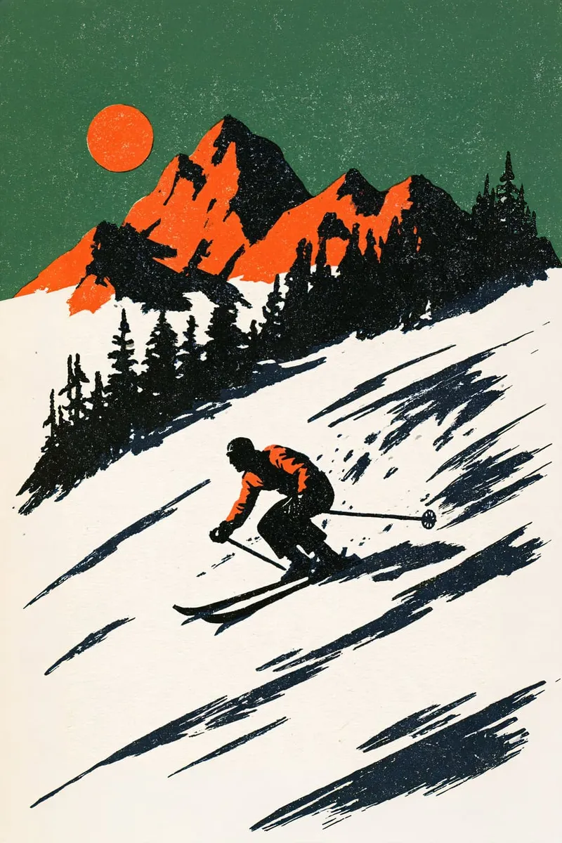 Skifahrer in den Bergen